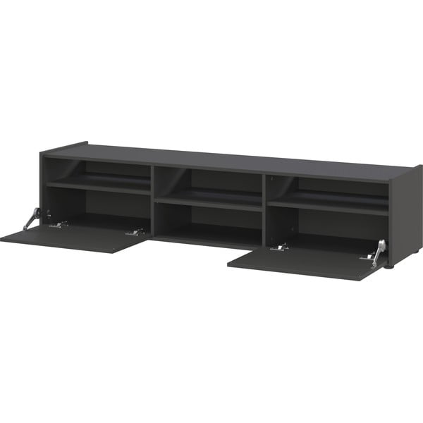 Antracitno siva TV omarica v hrastovem dekorju 164x35 cm Schlangen – Germania-image-3