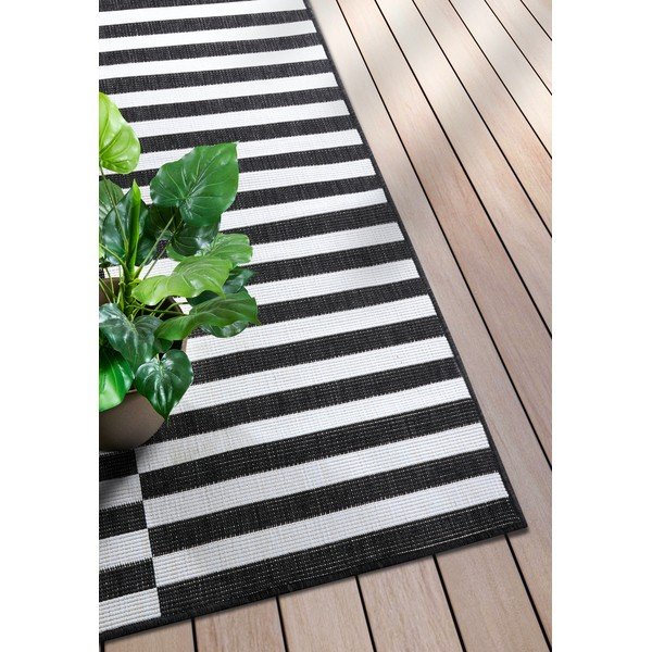 Črno-bel tekač 80x150 cm Viela – Hanse Home-image-3