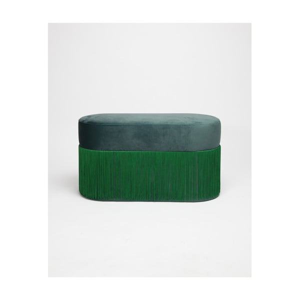 Zeleni puf z žametno prevleko Velvet Atelier