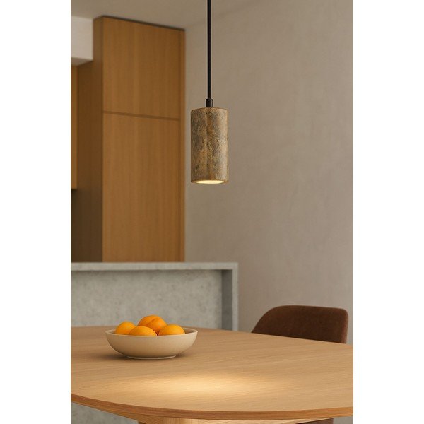 Siva viseča svetilka s kamnitim senčilom ø 6,5 cm Selma – Opviq lights-image-4