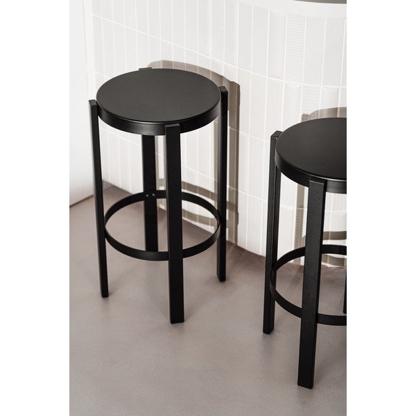 Črn jeklen barsko stol (višina sedeža 65 cm) Doon – noo.ma-image-1