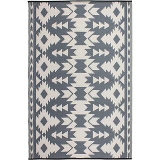Siva obojestranska zunanja preproga iz reciklirane plastike Fab Hab Miramar Gray, 90 x 150 cm