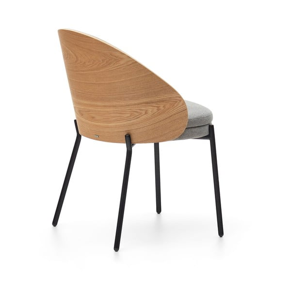 Siv/v naravni barvi oblazinjen jedilni stol Eamy – Kave Home-image-3