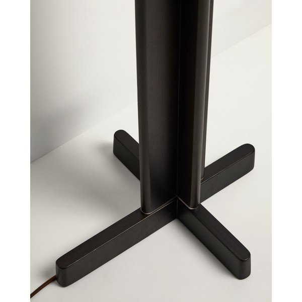 Bela/temno rjava stoječa svetilka s tekstilnim senčilom (višina 150,5 cm) Niani – Kave Home-image-3