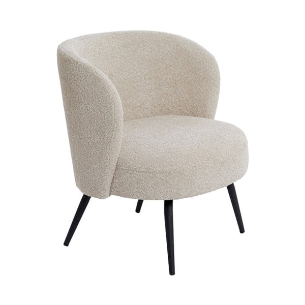 Kremno bel fotelj iz tkanine bouclé Dieyda – Light & Living