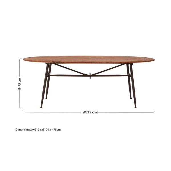 Jedilna miza iz masivnega oreha 104x219 cm New Foundry – Premier Housewares-image-4