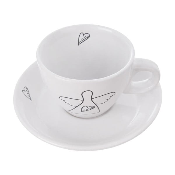 Črno-bele keramične skodelice v kompletu 2 kos 90 ml - Orion-image-2