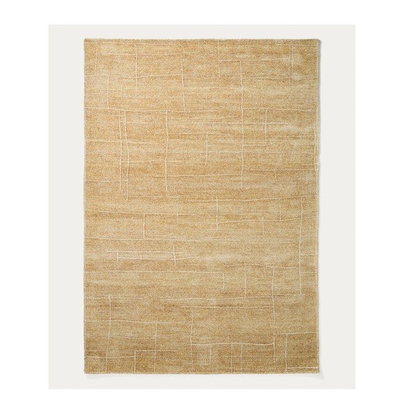 Gorčično rumena ročno tkana preproga 200x300 cm Eloda – Kave Home