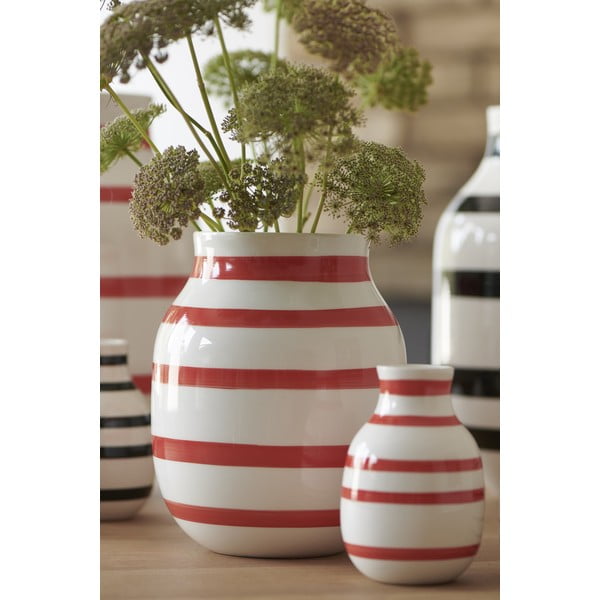 Belo-rdeča keramična vaza Kähler Design Omaggio, višina 20,5 cm-image-1