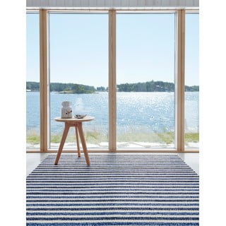 Modra/kremno bela notranja in zunanja preproga 70x120 cm Teo Denim – Pappelina