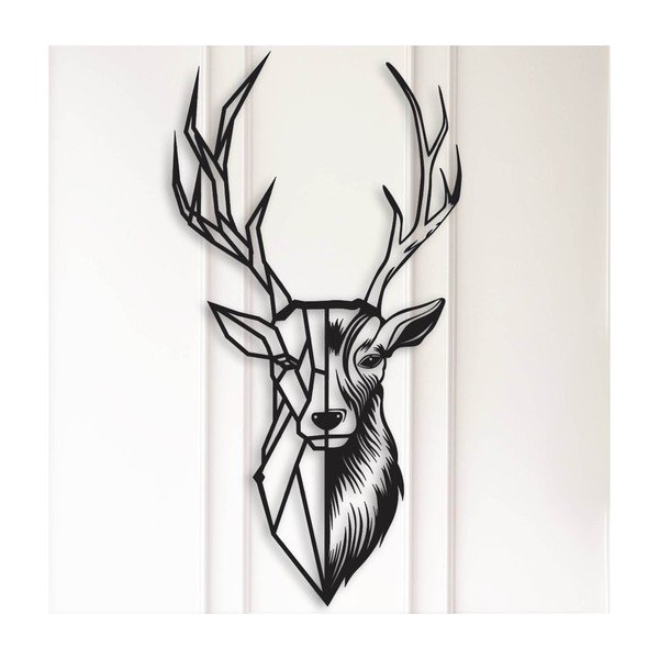 Črna stenska dekoracija Mighty Deer