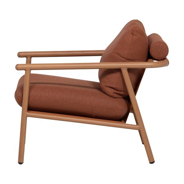 Kovinski/oblazinjen vrtni fotelj v barvi terakote Cavero – WOOOD-image-3