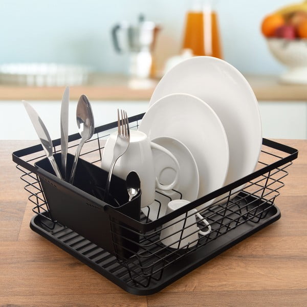 Črn kovinski odcejalnik posode 36x30,5 cm Radka – Orion-image-1