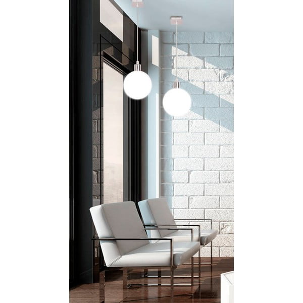 Viseča svetilka v srebrni barvi s steklenim senčnikom ø 15 cm Oden - Candellux Lighting-image-3