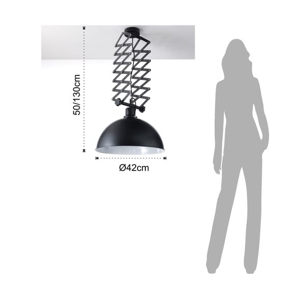 Črna viseča svetilka s pantografskim sistemom Tomasucci Extension Evo-image-4