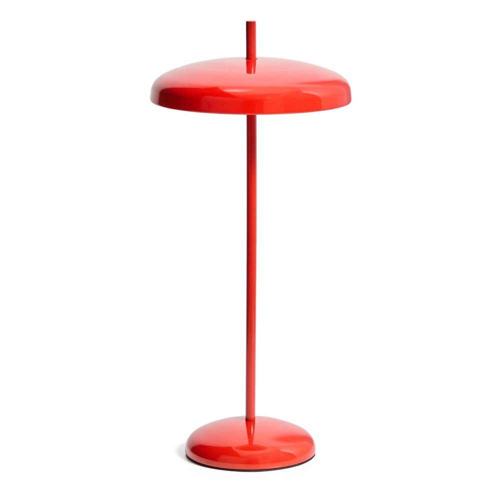 Rdeča LED zatemnitvena namizna svetilka s kovinskim senčilom (višina 35 cm) Porte