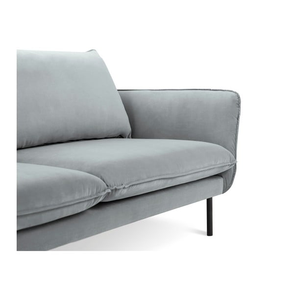 Svetlo siva žametna kotna sedežna garnitura Cosmopolitan Design Vienna, desni kot-image-4