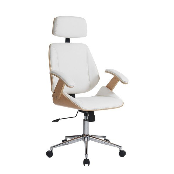 Bel pisarniški stol iz umetnega usnja Visby – Tomasucci