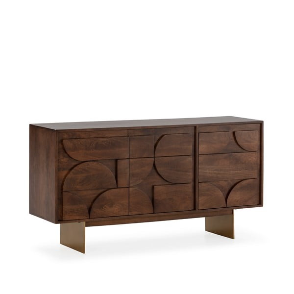 Rjava komoda iz masivnega manga 145x76x40 cm Trisha – MOME-image-2