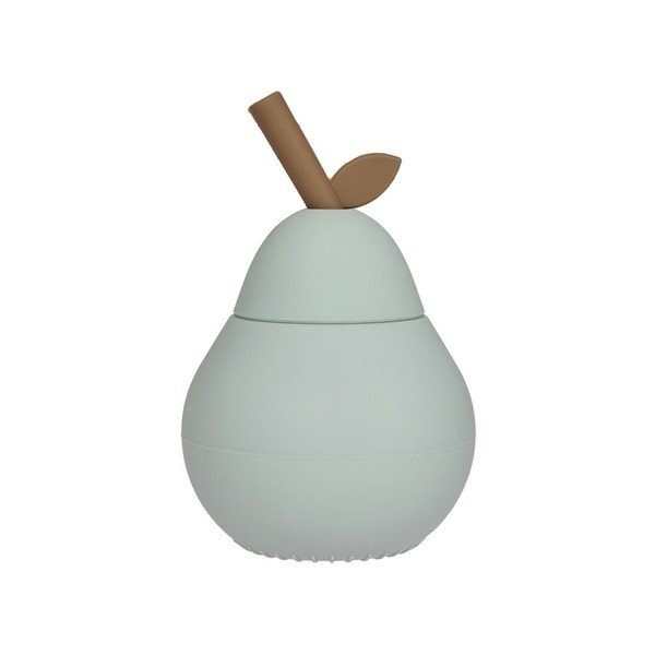 Mentolno zelena silikonska otroška skodelica Pear – OYOY Mini