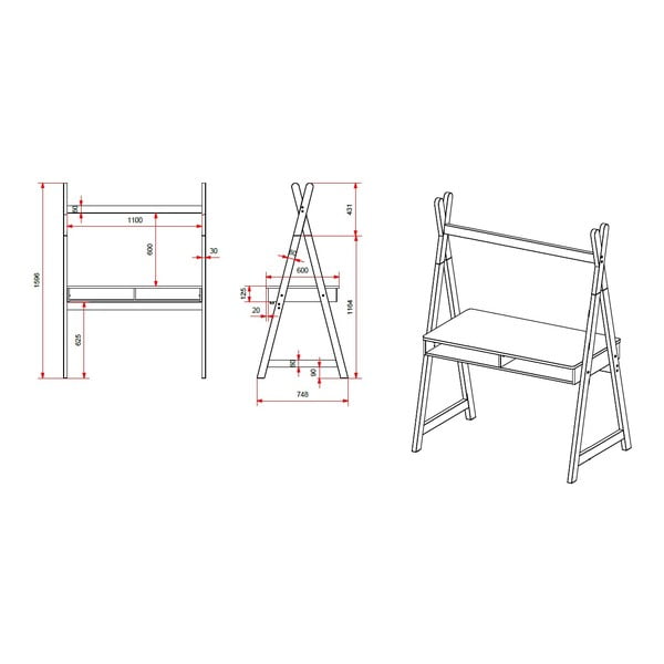 Bela otroška pisalna miza Vipack Kiddy-image-2