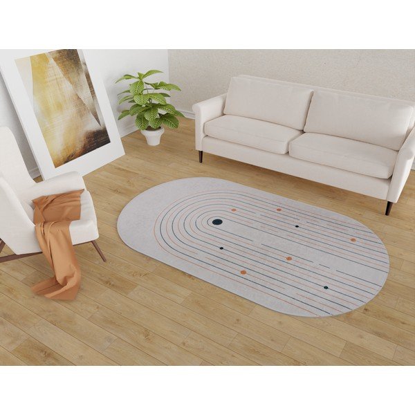 Kremno bela pralna preproga 80x120 cm Oval – Vitaus-image-1