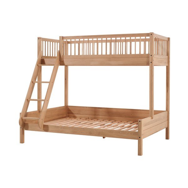 Pograd otroška postelja iz masivnega hrasta z letvenim dnom 140x200/90x200 cm v naravni barvi Forrest – Vipack