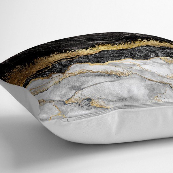 Prevleka za vzglavnik iz mešanice bombaža Minimalist Cushion Covers Dark Marble, 70 x 70 cm-image-1