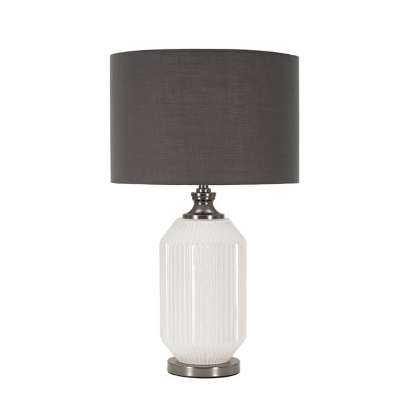 Siva namizna svetilka s tekstilnim senčilom (višina 65 cm) Brighty – Mauro Ferretti