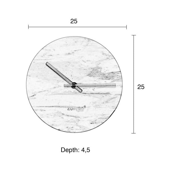 Črna marmorna stenska ura Zuiver Marble Time-image-2