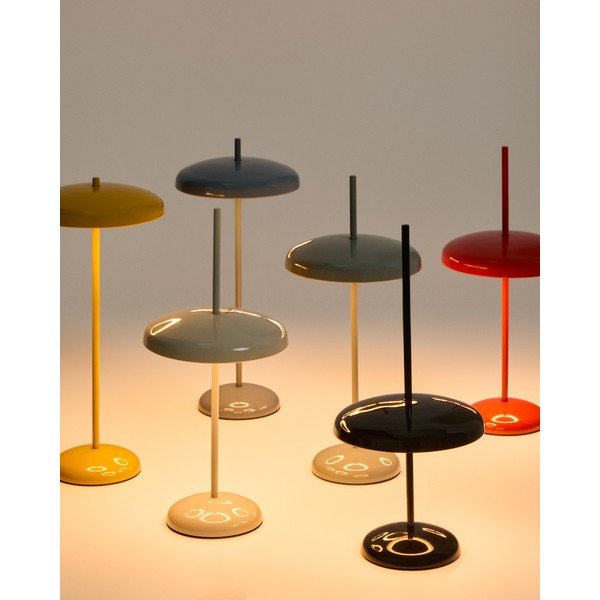Modra LED zatemnitvena namizna svetilka s kovinskim senčilom (višina 35 cm) Porte – Kave Home-image-2