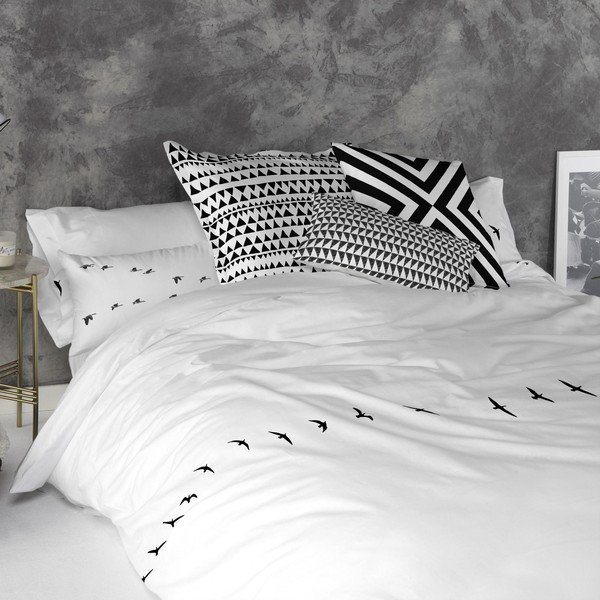 Komplet 2 bombažnih prevlek za vzglavnike Blanc Trip-image-1