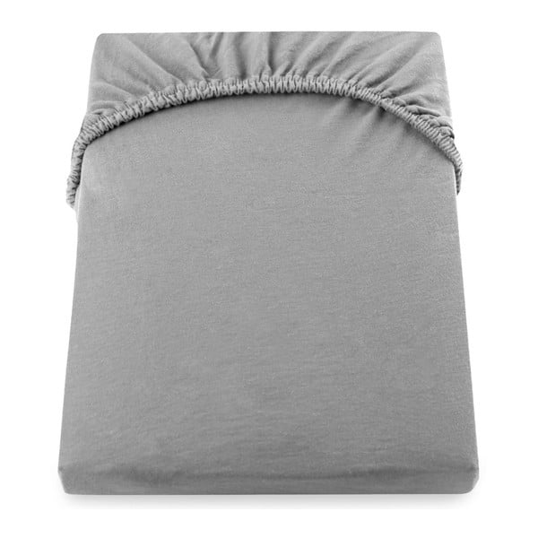 Siva elastična rjuha DecoKing Nefitno, 220/240 x 220 cm