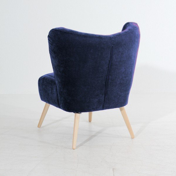 Temno moder fotelj Max Winzer Sari Velur-image-2