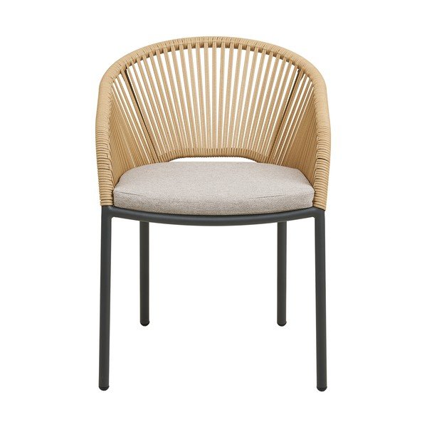 Bež kovinski in oblazinjen vrtni stol Novella – House Nordic-image-2