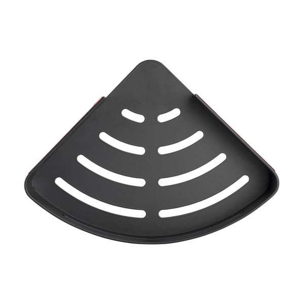 Mat črna kotna kovinska kopalniška polica z namestitvijo brez vrtanja Bivio – Wenko-image-3