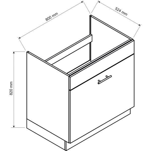 Kuhinjska omarica za umivalnik (širina 80 cm) Nico – STOLKAR-image-2