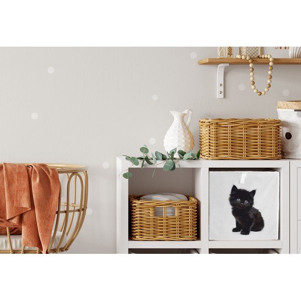 Bel tekstilni otroški organizator za igrače 32x32x32 cm The Cutest Ones – Butter Kings-image-2