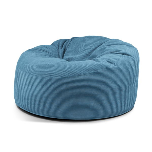 Modra vreča za sedenje iz rebrastega žameta Om 135 – SLOWDOWN