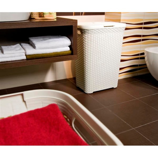 Kremno bel plastičen koš za perilo 40 l Style – Curver-image-1