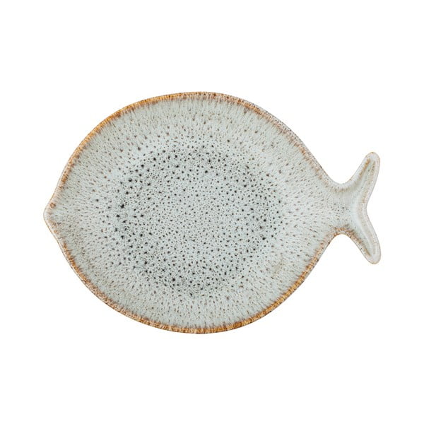 Modro-bež servirni krožnik iz kamenine Fleur – Bloomingville