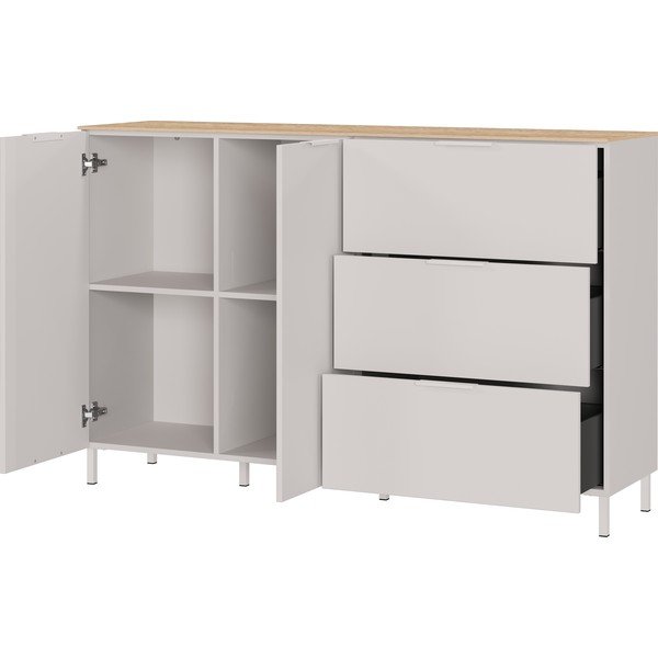 Kremno bela komoda v mat dekorju 151x98x40 cm Savoca – Germania-image-2