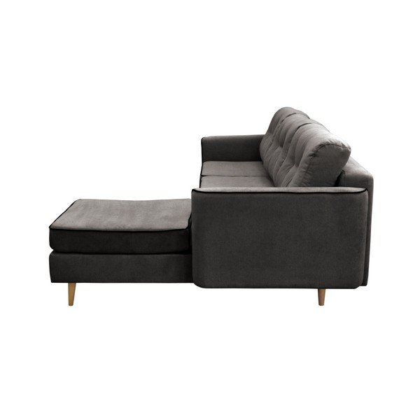 Temno siva raztegljiva sedežna garnitura s svetlimi nogami Mazzini Sofas Ladybird, desni kot-image-4