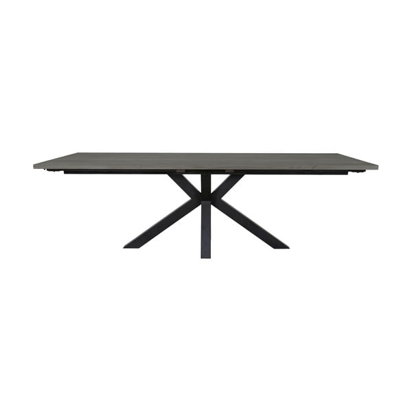 Siva jedilna miza s črnimi nogami Canett Maison, 100 x 240 cm