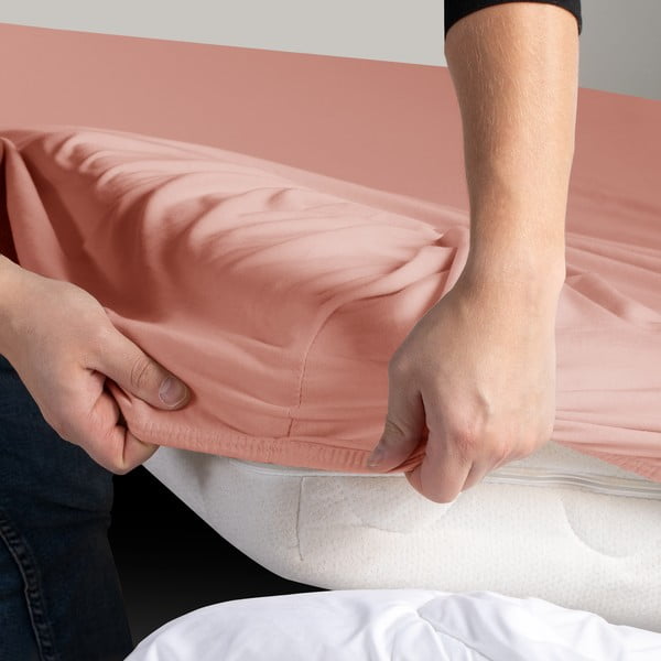 Breskova napenjalna rjuha iz jerseyja 240x220 cm Amber – Restilo-image-1