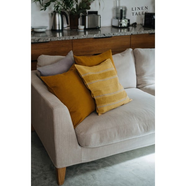 Lanena prevleka za blazino 40x40 cm Amber Bronze Stripes – Linen Tales-image-2