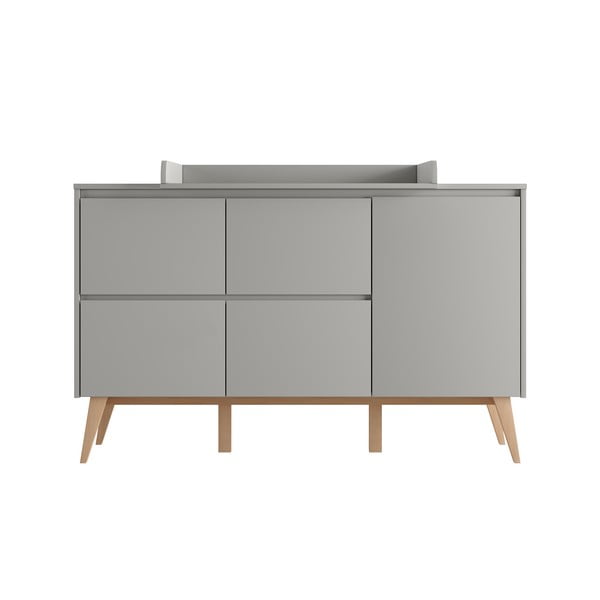 Siva nizka otroška komoda 149x52,5 cm Swing – Pinio-image-2