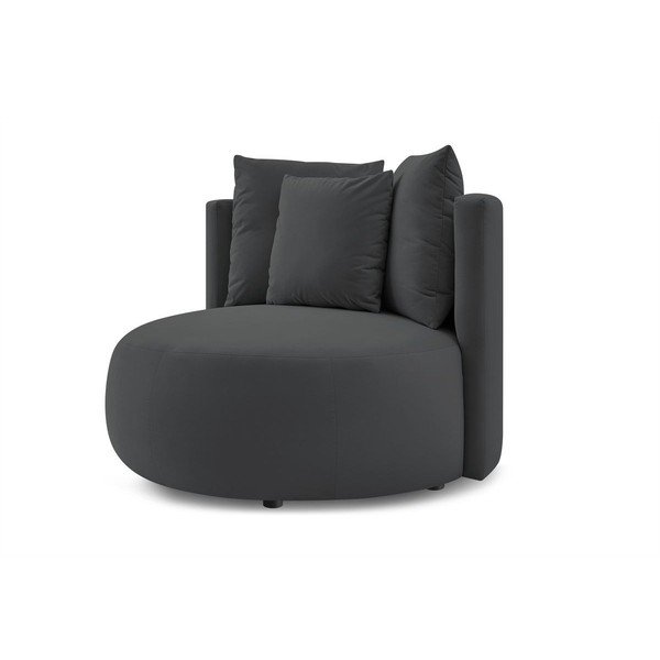 Temno siv žameten fotelj Cesar – Bobochic Paris