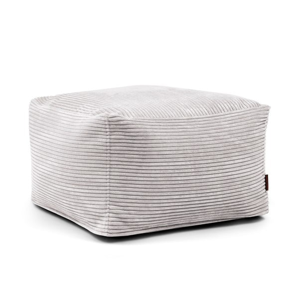 Svetlo siva vreča za sedenje iz rebrastega žameta Softbox MooG – SLOWDOWN