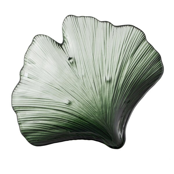 Steklen dekorativni pladenj 16x17 cm Gingko – Ixia-image-2